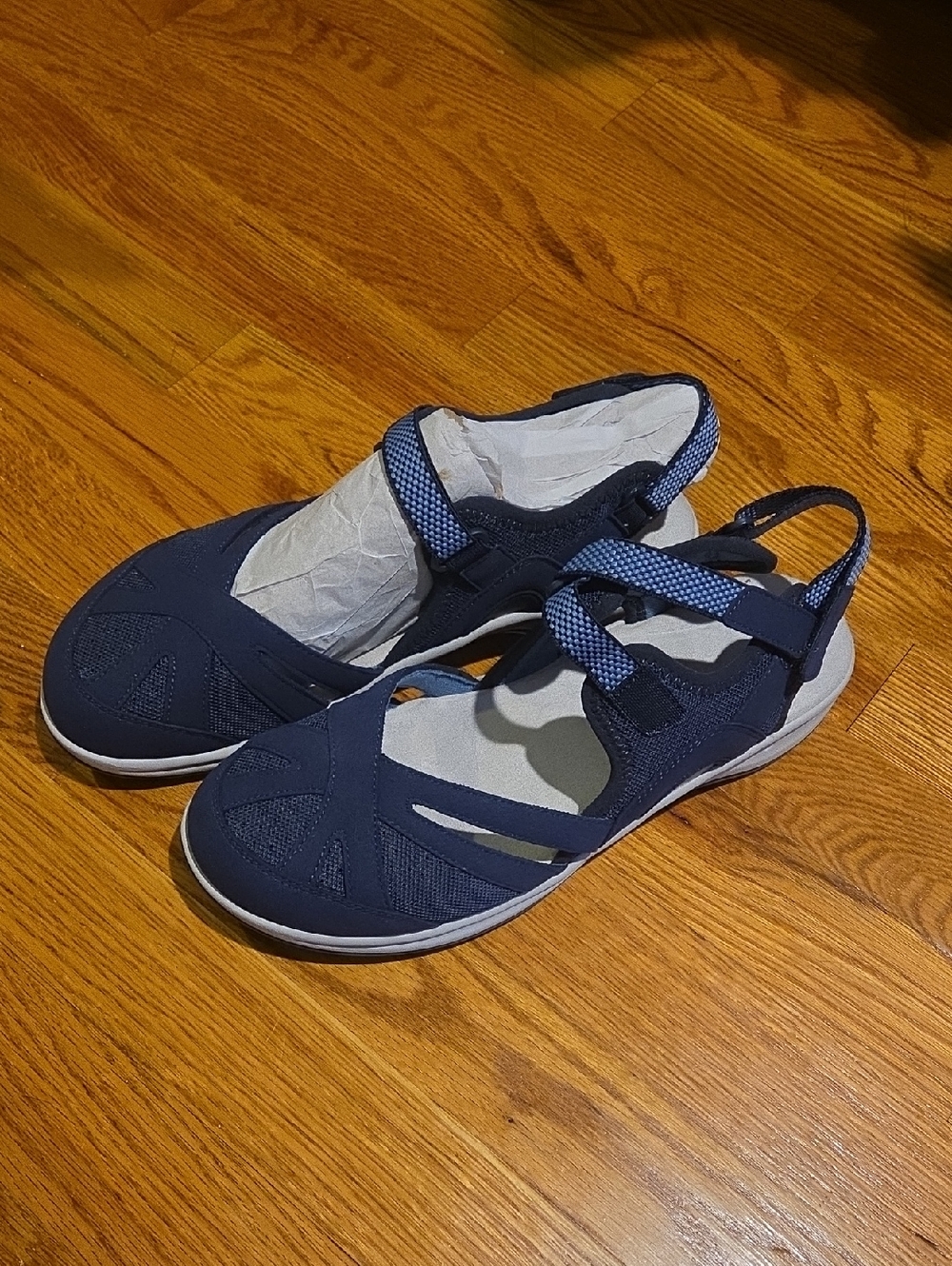 Easy Spirit Marian Strappy Athletic Sandals - Navy Blue - Women's Size 10